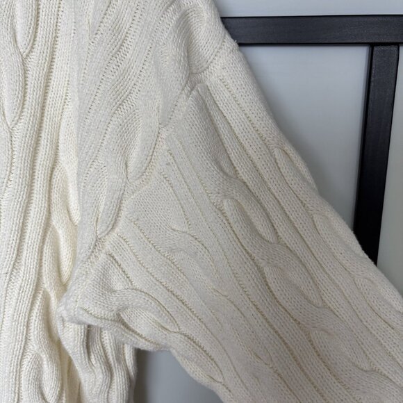 ABERCROMBIE & FITCH Cable knit Oversized Varsity Prep Sweater Women’s XL Tennis - Picture 10 of 13